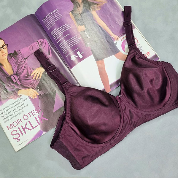 سوتین پرلون فنردار (بادمجانی)