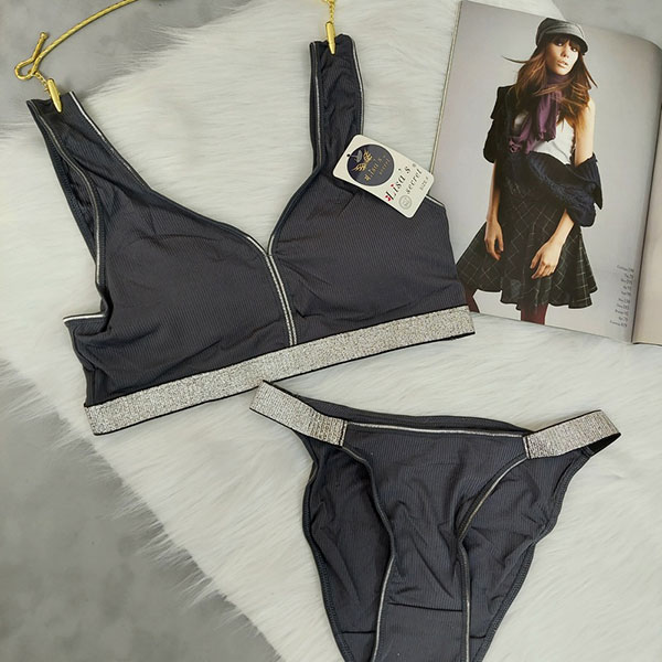 ست نیم تنه و شورت مدل لیزا(خاکستری)