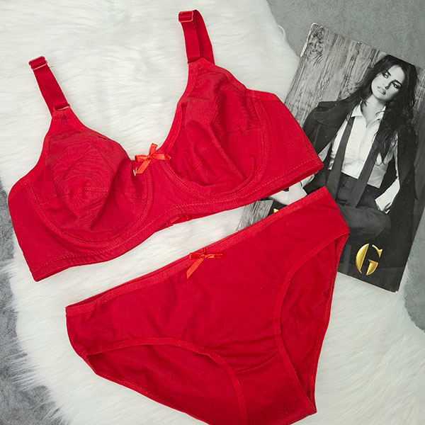 ست لباس زیز نخ پنبه فنر دار سما(قرمز)