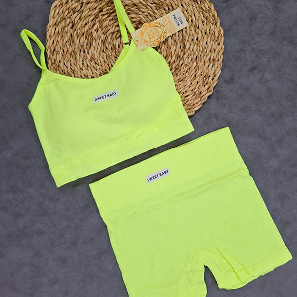 ست نیم تنه و شورت مدل لیزا(فسفری)